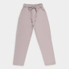 Boys Light Dusty Lavender Regular Fit Drawstring Trousers, Light Grey, small image number null