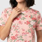 Women's Light Pink Round Neck Regular T-Shirt, Light Pink, small