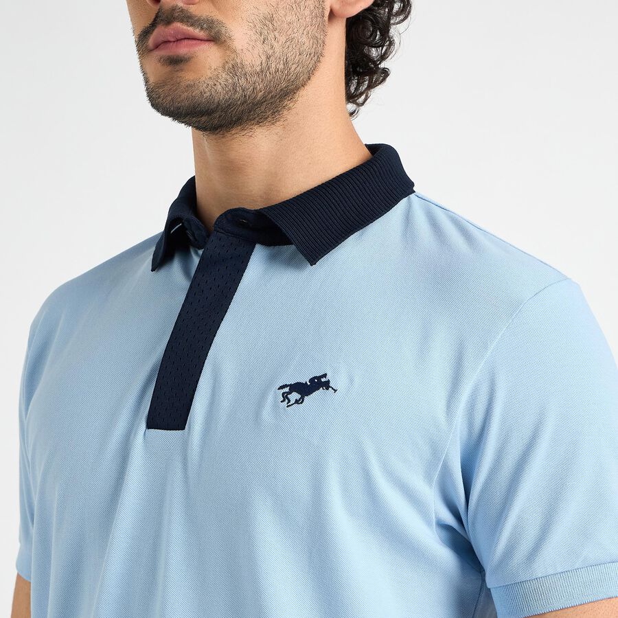 Men's Collared Half Sleeves T-Shirt , Light Blue, large image number null