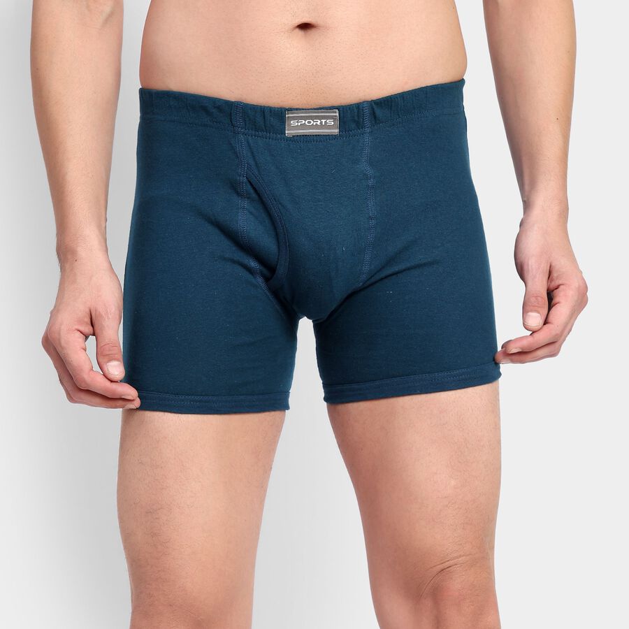 Men's 100% Cotton Trunks, टील ब्लू, large image number null