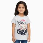 Girls' T-Shirt, मिश्रित मध्यम ग्रे, small