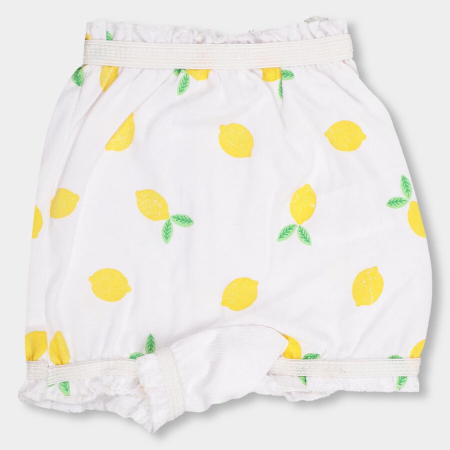Infants' Bright Lemon Yellow On White Basic Bloomer, White, large image number null