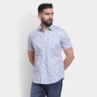 Men's 100% Cotton Casual Shirt, Light Grey, small