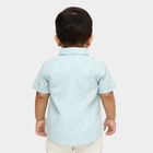 Infants Light Blue Cotton Half Sleeve Classic Casual Shirt, Light Blue, small