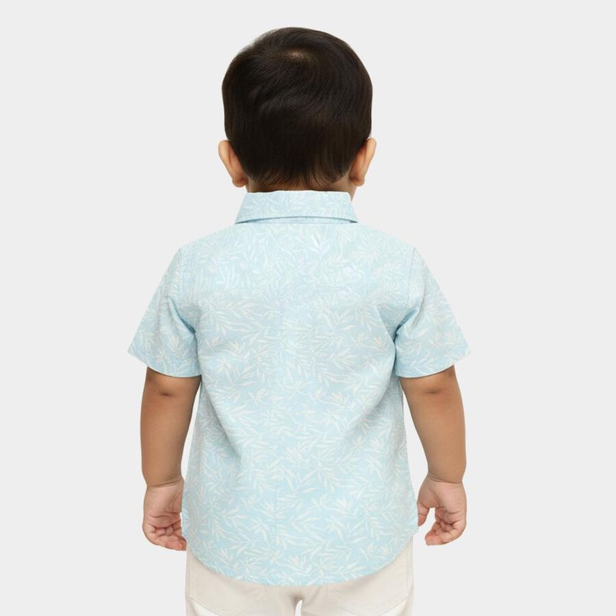 Infants Light Blue Cotton Half Sleeve Classic Casual Shirt, Light Blue, large