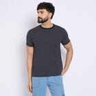 Men's Round Neck Half Sleeves T-Shirt , Navy Blue, small