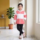Girls Pink Hooded Puffer Jacket, Pink, small