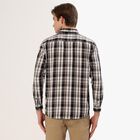 Men's Black and White Cotton Full Sleeve Spread Collar Casual Shirt, ऑफ व्हाइट, small image number null