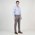 Men's Light Grey Slim Fit Casual Trousers, हल्का ग्रे, small
