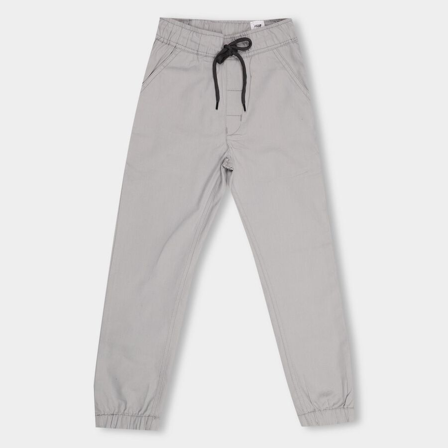 Boys' 100% Cotton Trousers, हल्का ग्रे, large image number null