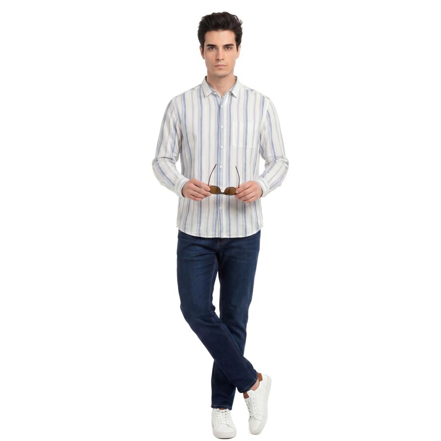 Men's Light Blue Cotton Casual Shirt, हल्का नीला, large