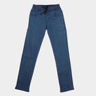 Boys' Light Blue Straight Fit Drawstring Waist Jeans, हल्का नीला, small