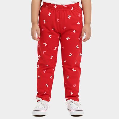 Girls' Fuchsia Regular Fit Butterfly Printed Pyjama