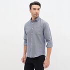 Men's Deep Midnight Navy Blue Spread Collar Casual Shirt, नेवी ब्लू, small image number null