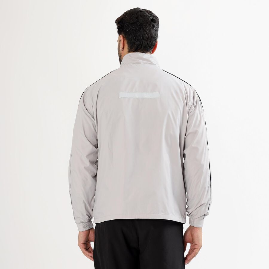 Men's Light Grey High Neck Casual Jacket, हल्का ग्रे, large image number null