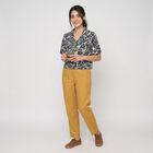 Women's Grey Floral Camp Collar Shirt, Dark Grey, small