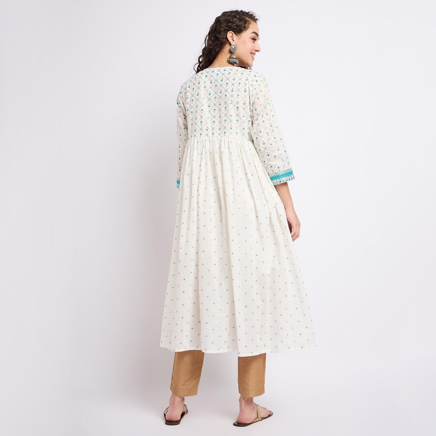 Ladies' 100% Cotton Kurta, Aqua, large image number null