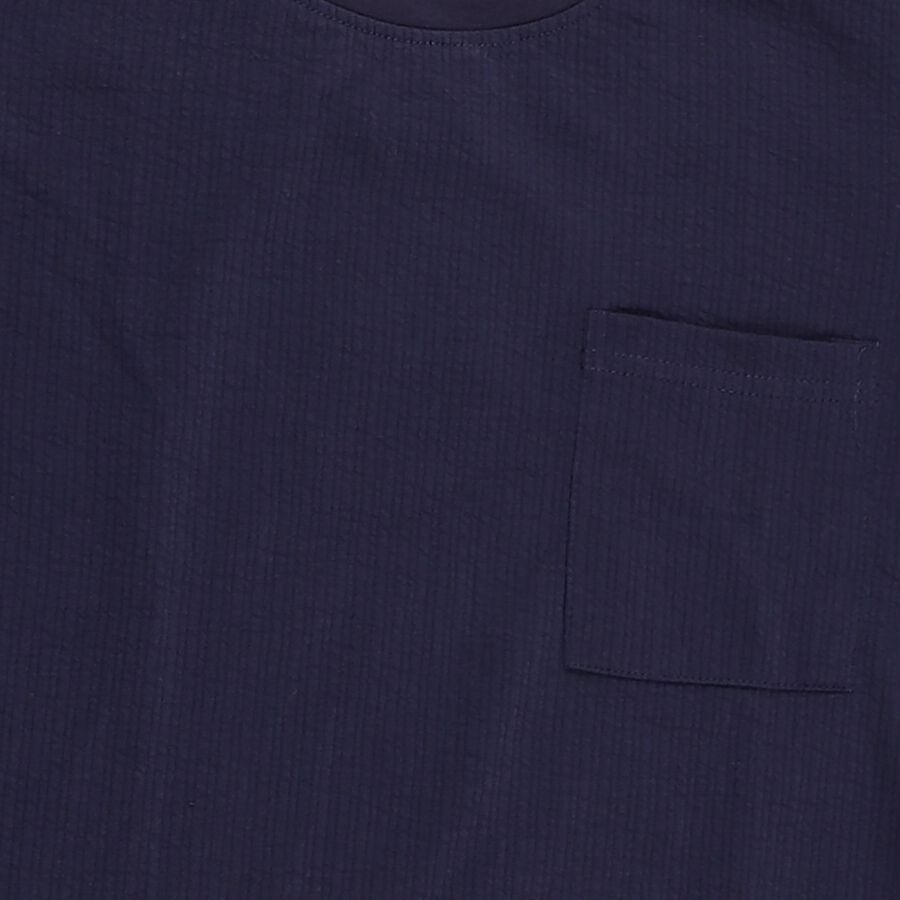 Boys' Deep Midnight Navy Blue Crew Neck Casual T-Shirt, नेवी ब्लू, large image number null