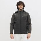 Men's Dark Grey Hooded Casual Jacket, गहरा हरा, small image number null