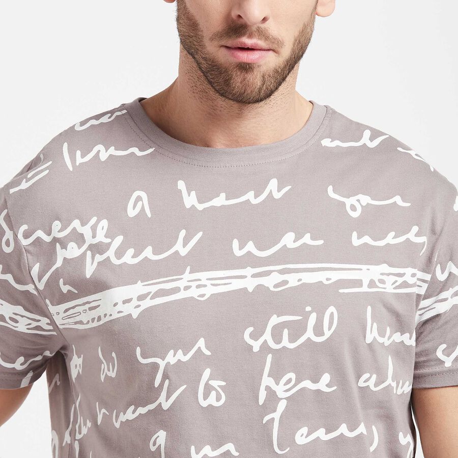 All Over Print Round Neck T-Shirt, Dark Grey, large image number null