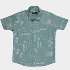 Boys' Light Green Cotton Classic Collar Casual Shirt, Light Green, small