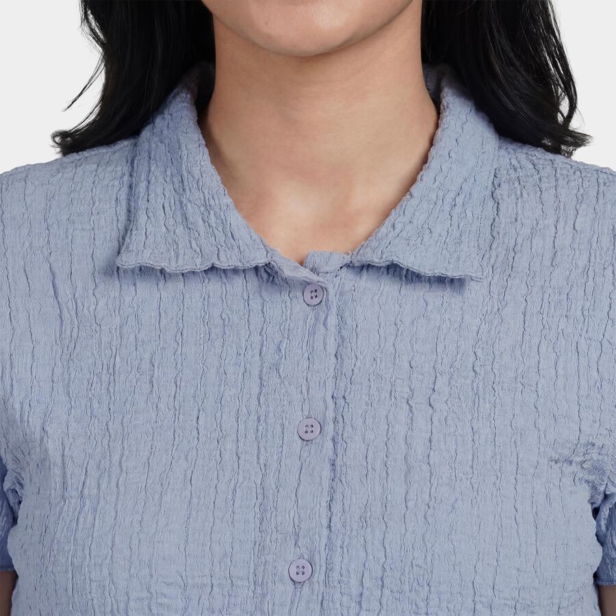 Women's Pale Powder Blue Minimalist Co-ord Set, Light Blue, large