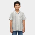 Boys' Off-White Cotton Classic Collar Casual Shirt, ऑफ व्हाइट, small