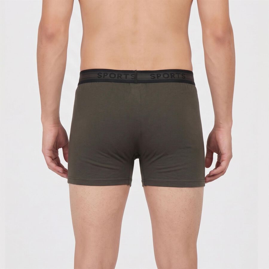 Men Olive Green Regular Fit Solid Trunks, ओलिव, large