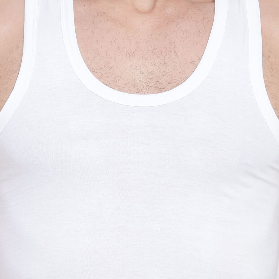 Cotton Vest, White, large