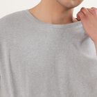 Men's Light Grey Round Neck Casual T-Shirt, मिश्रित मध्यम ग्रे, small