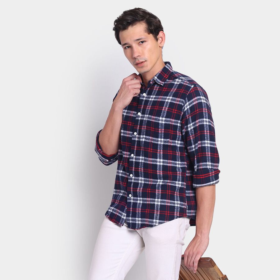 Men's 100% Cotton Casual Shirt, लाल, large image number null