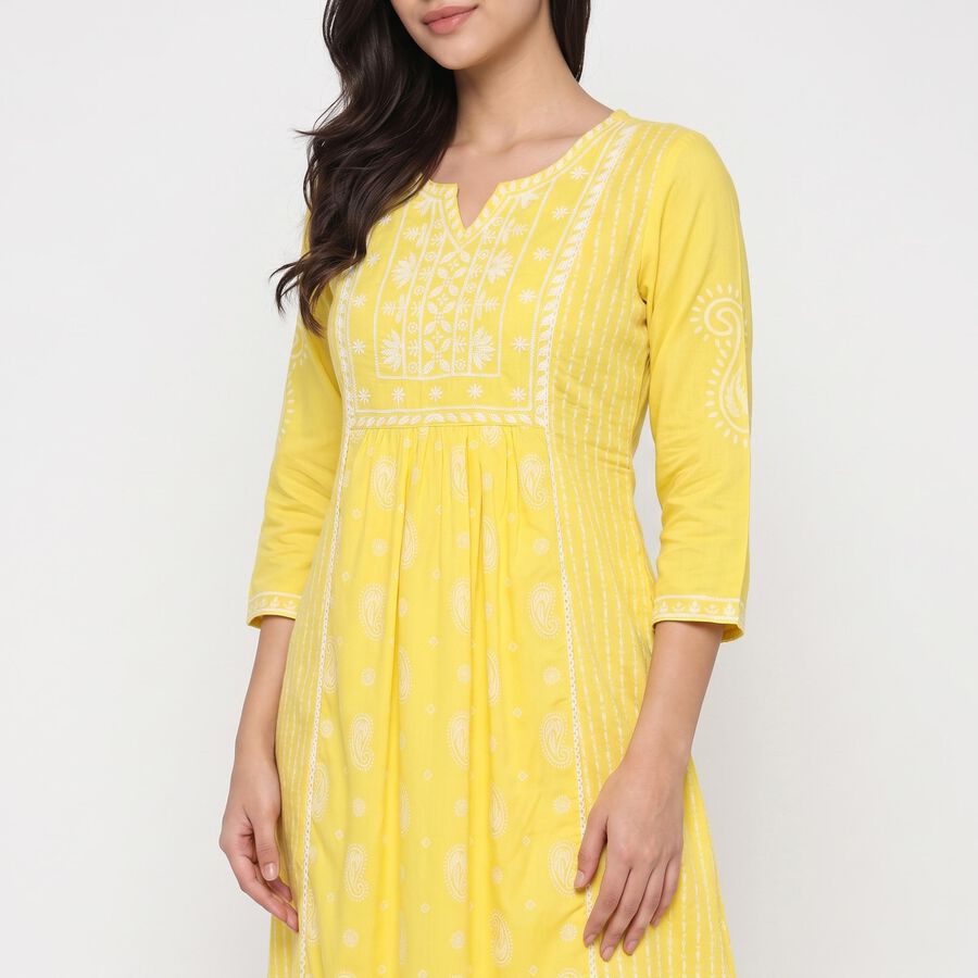 Women's Mustard Printed Ethnic Set, मस्टर्ड, large