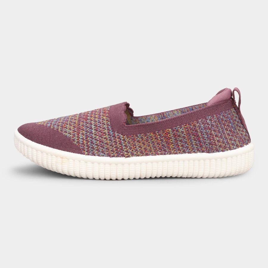 Women's Muted Plum Purple Slip-On Casual Shoes, बैंगनी, large