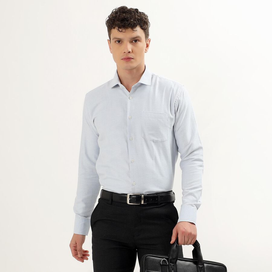 Men's Light Powder Blue Cut Away Collar Slim Fit Formal Shirt, Light Blue, large image number null