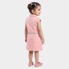 Girls Pink A-Line Solid Shirt Style Frock, Light Pink, small
