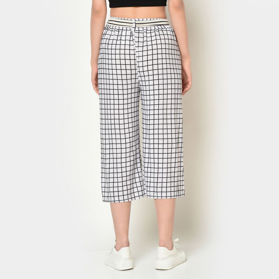 Checks Culottes Fit High Rise Trousers, Black, large image number null