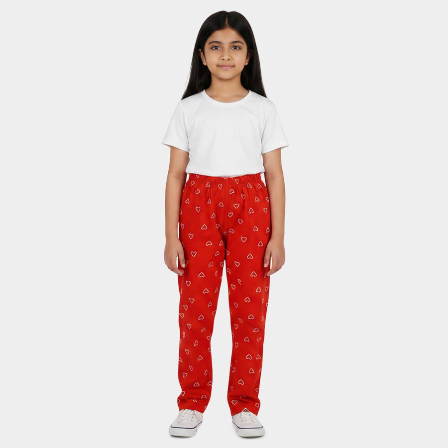 Girls' Pyjama, लाल, large