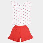 Infants Cotton Printed Shorts Set, Red, small image number null