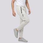 Men's Grey Jogger Fit Zip Pocket Track Pants, हल्का ग्रे, small