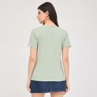 Women's Mint Green Round Neck Graphic Print T-Shirt, Light Green, small image number null