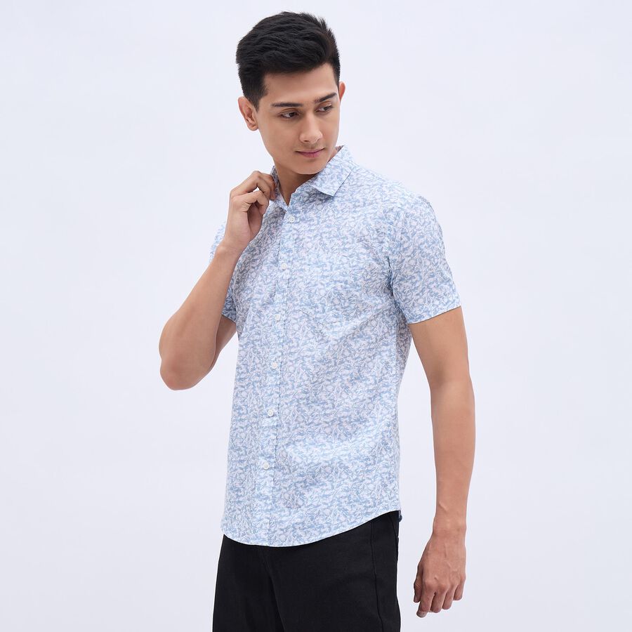 Men's Light Blue Cotton Regular Collar Casual Shirt, हल्का नीला, large image number null
