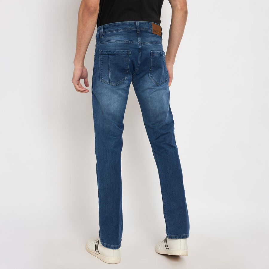 Men's Slim Fit Jeans , मध्यम नीला, large image number null