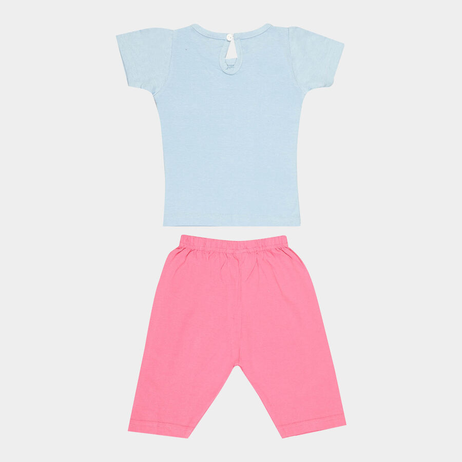 Infants Cotton Capri Set, Light Blue, large image number null