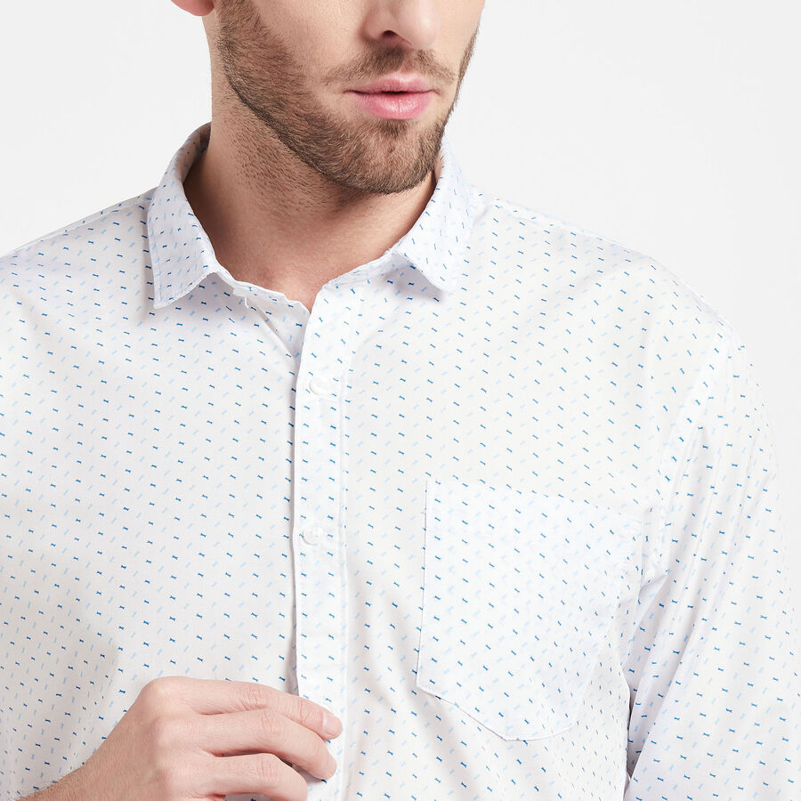 Printed Casual Shirt, White, large image number null