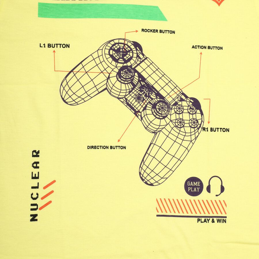 Boys' Half Sleeves T-Shirt , पीला, large image number null