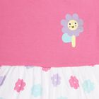 Infants' Bright Pink and White Floral Printed Long Sleeve Frock, Pink, small image number null