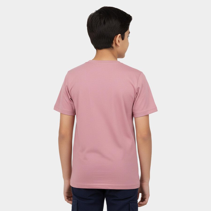 Boys' Half Sleeves T-Shirt, Pink, large