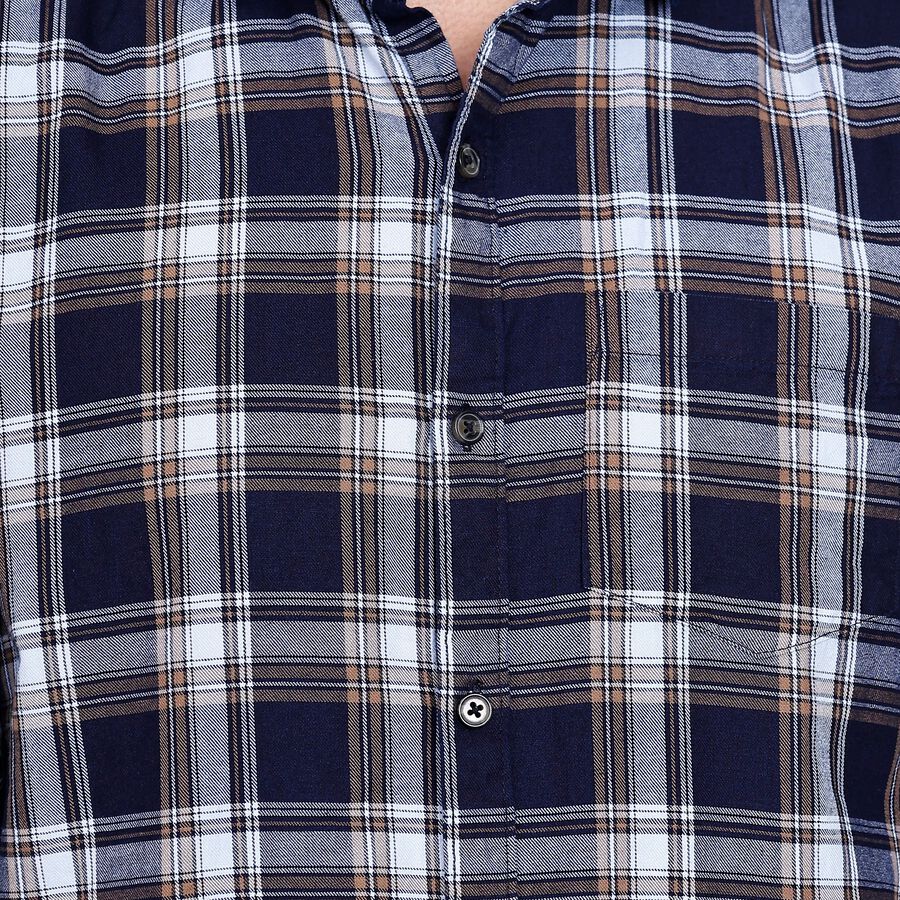 Men's 100% Cotton Casual Shirt, भूरा, large image number null
