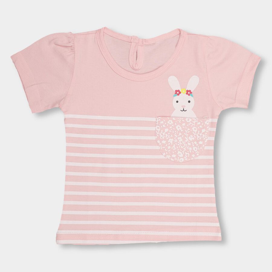 Infants' 100% Cotton T-Shirt, हल्का गुलाबी, large image number null