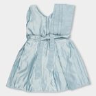 Girls' Light Sky Blue Rhinestone Embellished Party Wear Frock, Aqua, small image number null